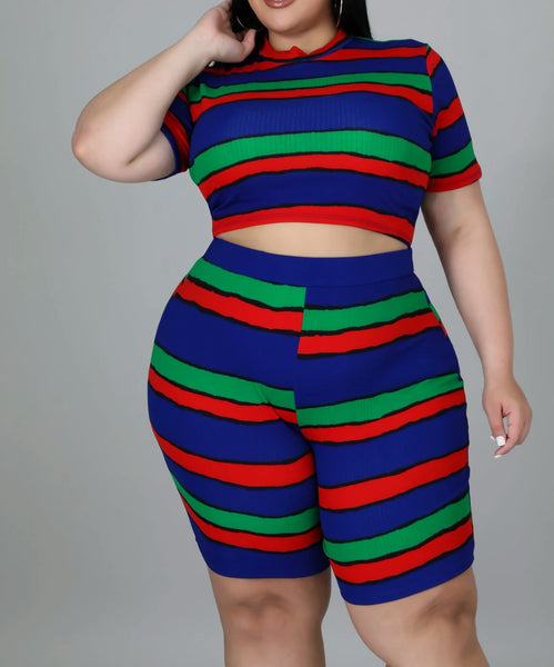 Fun With Me Striped Short Set
