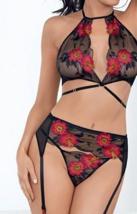 Embroidered Bra and Panty Set