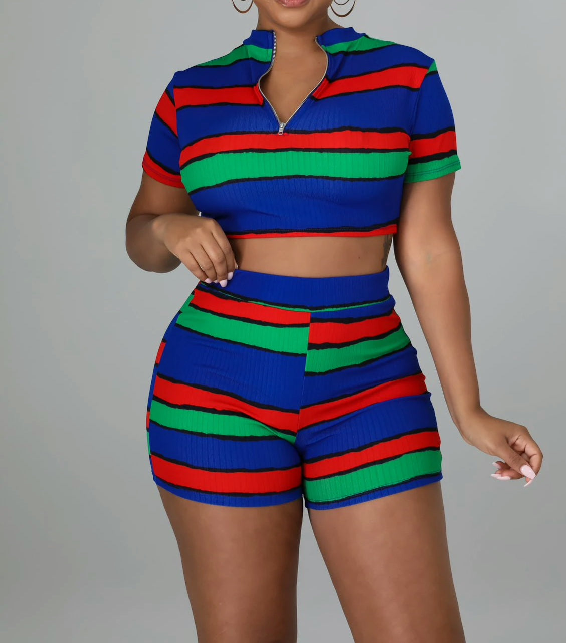 Fun With Me Striped Short Set